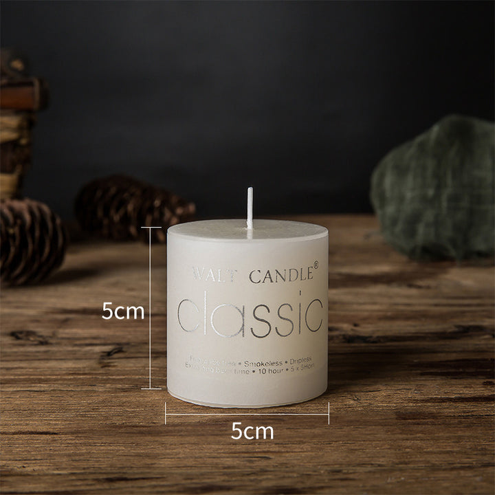 Small Classic Pillar Candle Short Cylinder Soy Wax Long-Burn