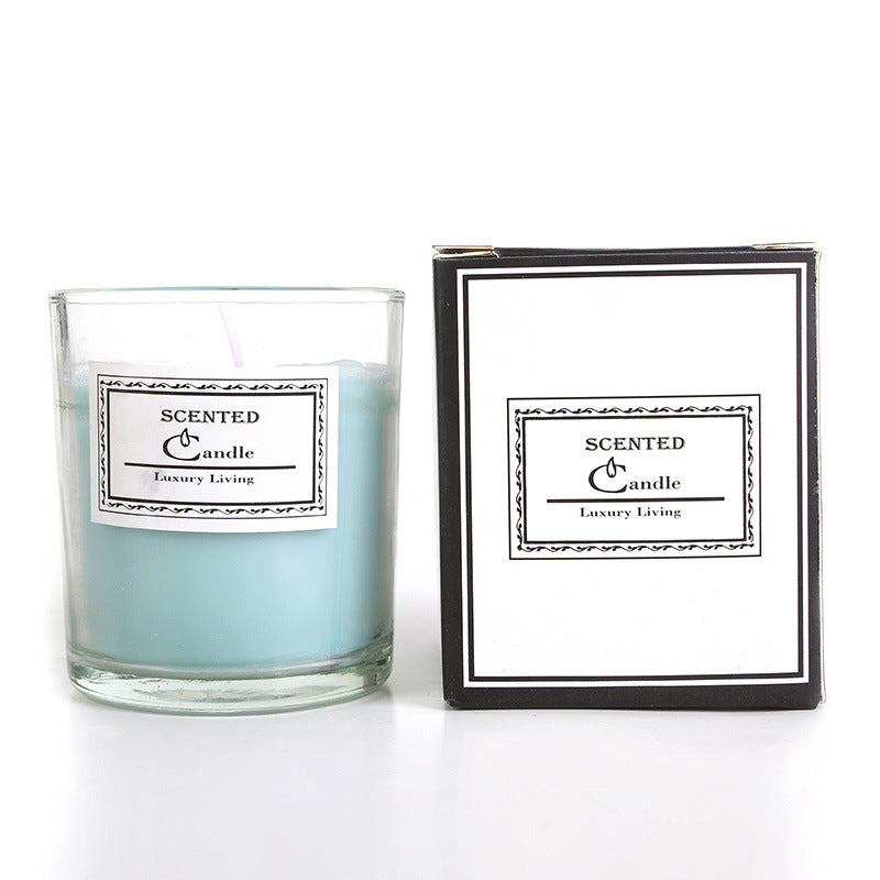 Aromatic Lavender-Scented Glass Candle in Gift Box