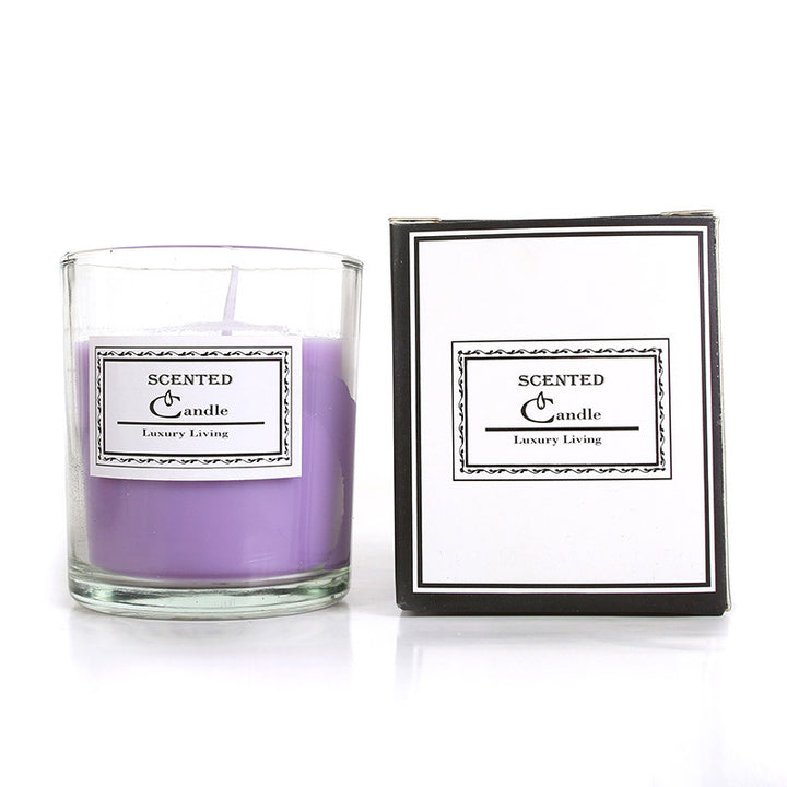 Aromatic Lavender-Scented Glass Candle in Gift Box
