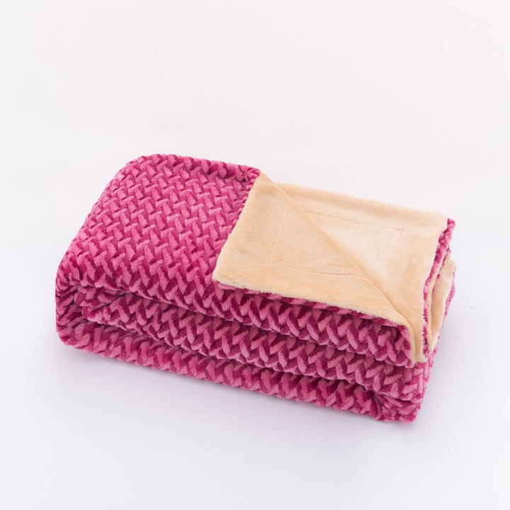 Women Cozy Reversible Blanket with Cable Pattern Kalsten