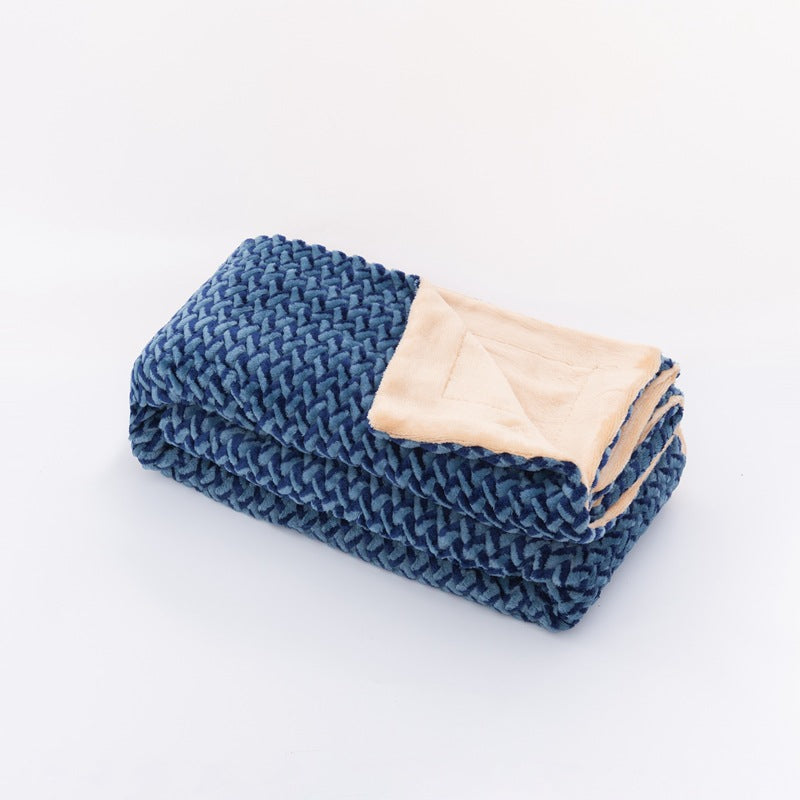 Women Cozy Reversible Blanket with Cable Pattern Kalsten