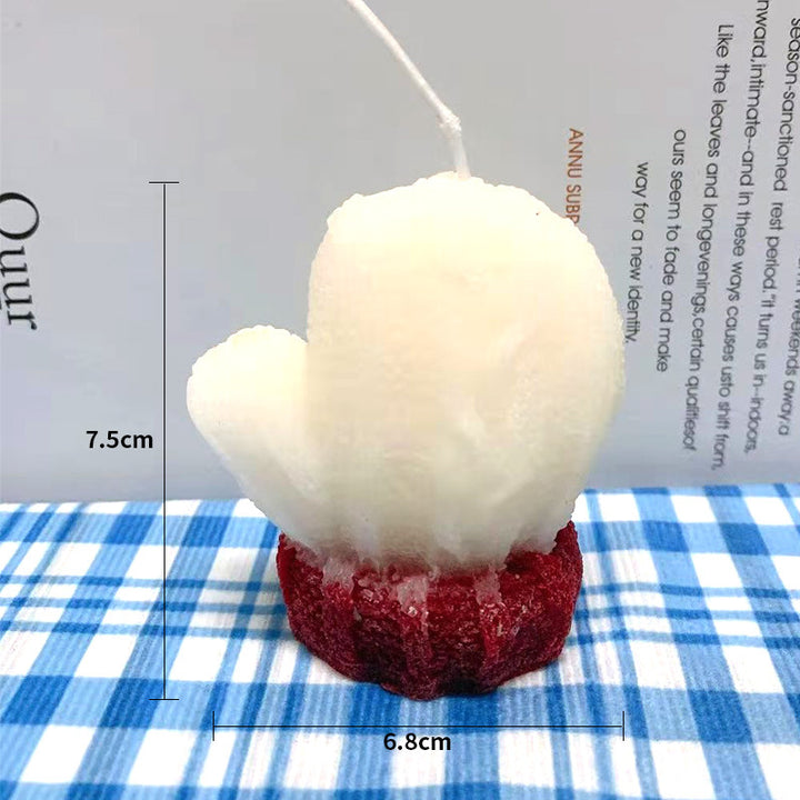 Hand-Poured Mini Cactus Sculptural Wax Candle Tabletop Accent