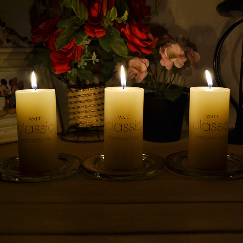 Small Classic Pillar Candle Short Cylinder Soy Wax Long-Burn