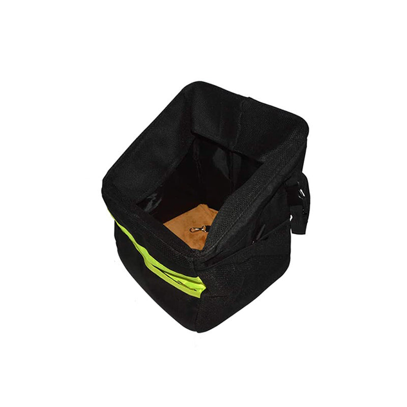 front-mount urban bike pet carrier basket with high-visibility strip padded foam walls quick-release mount and internal safety leash Kalsten
