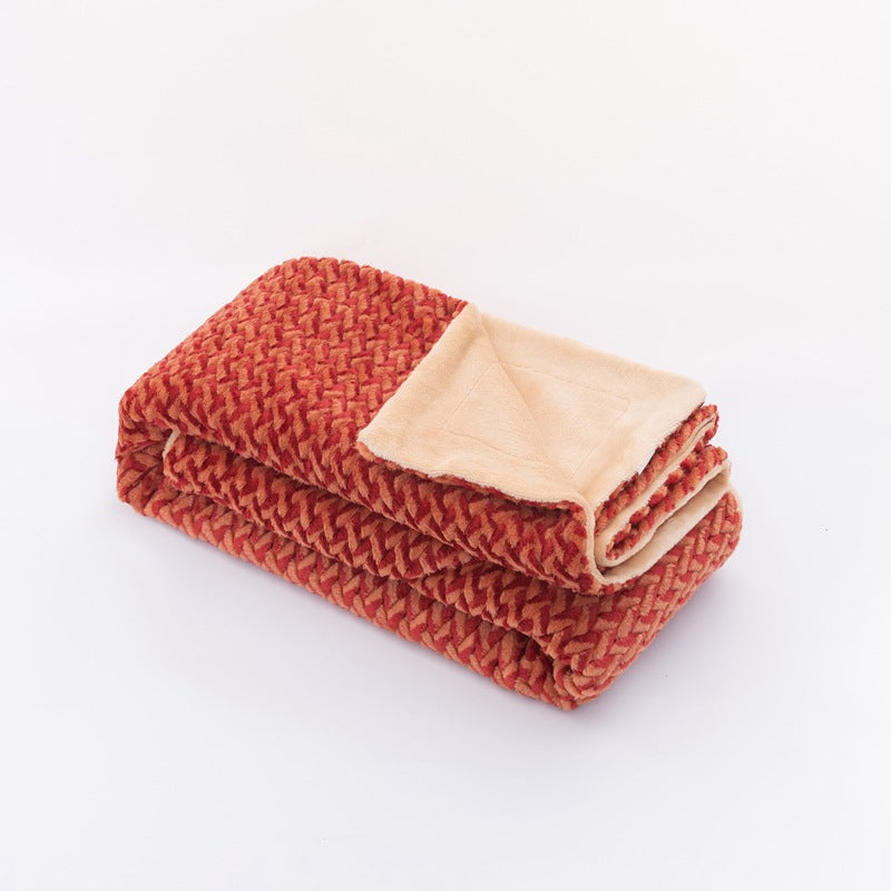 Women Cozy Reversible Blanket with Cable Pattern Kalsten