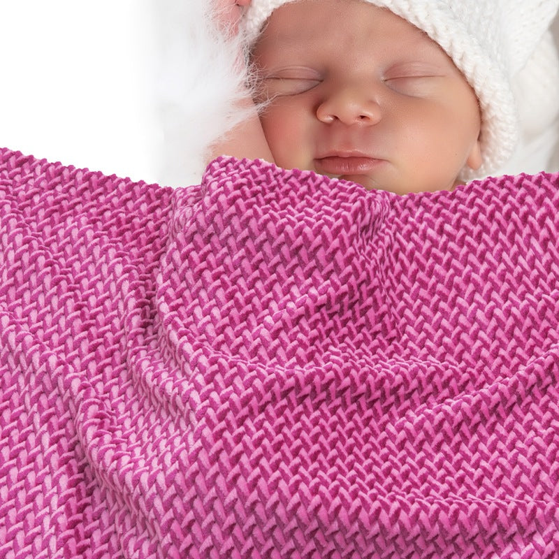 Women Cozy Reversible Blanket with Cable Pattern Kalsten