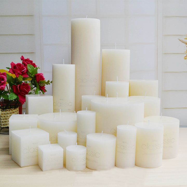 Small Classic Pillar Candle Short Cylinder Soy Wax Long-Burn