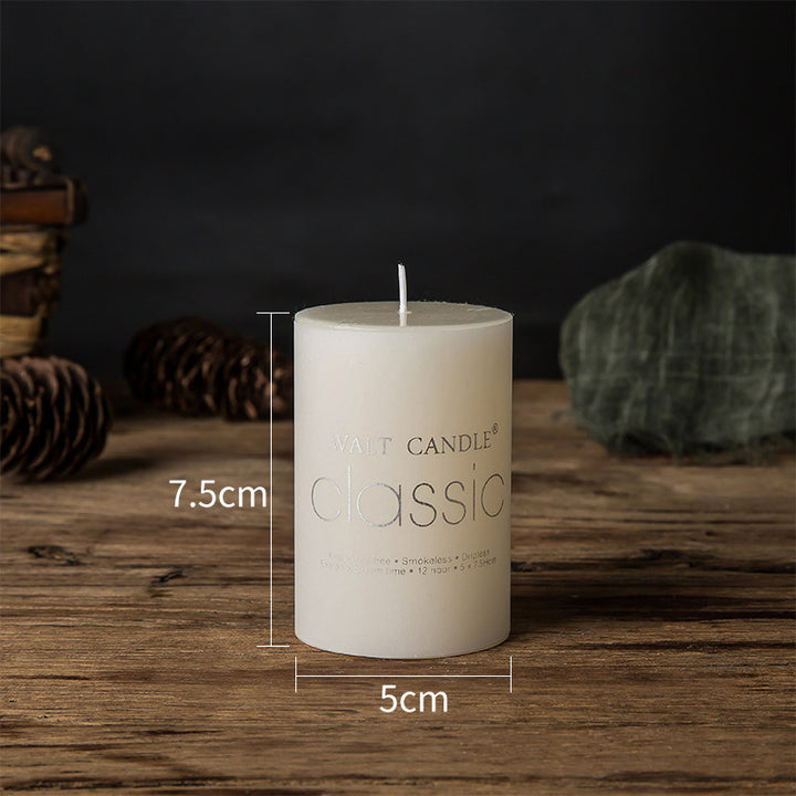 Small Classic Pillar Candle Short Cylinder Soy Wax Long-Burn