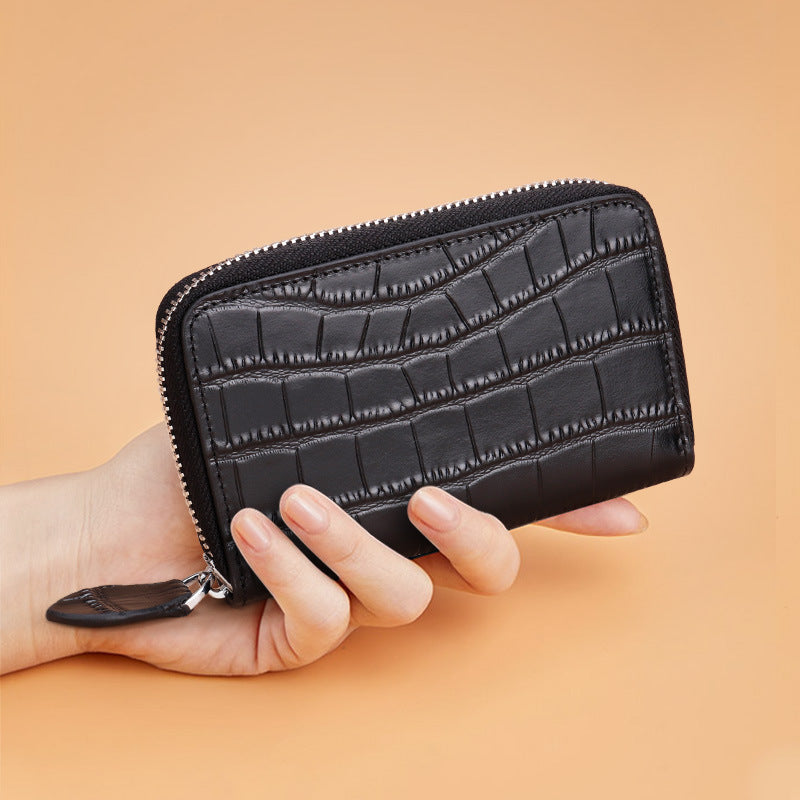 Premium Textured Leather Zip Wallet kalsten
