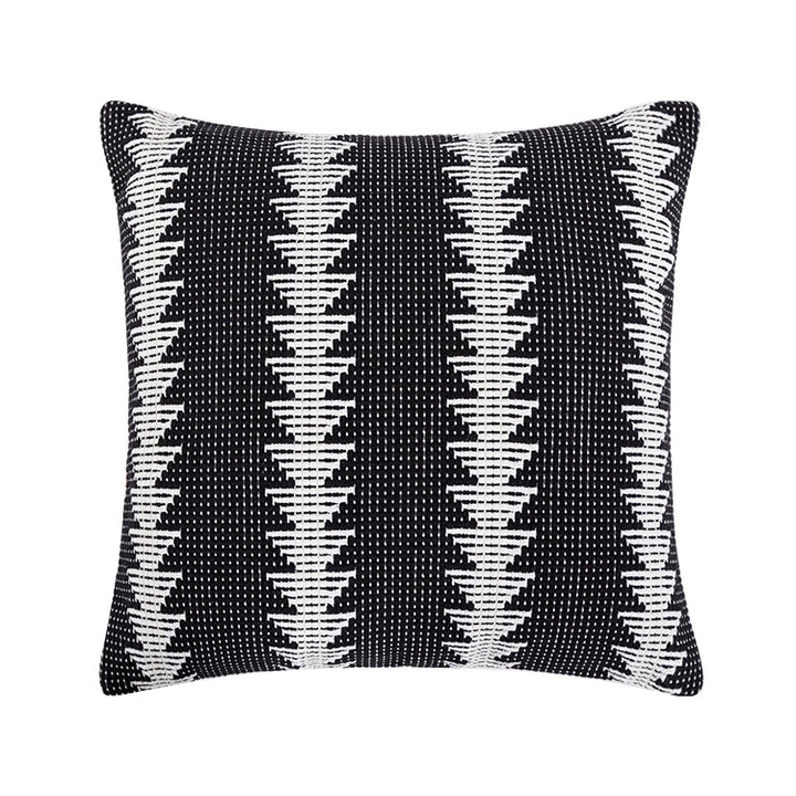 Decorative woven cushion cover with ethnic jacquard, tassels and concealed zipper Kalsten