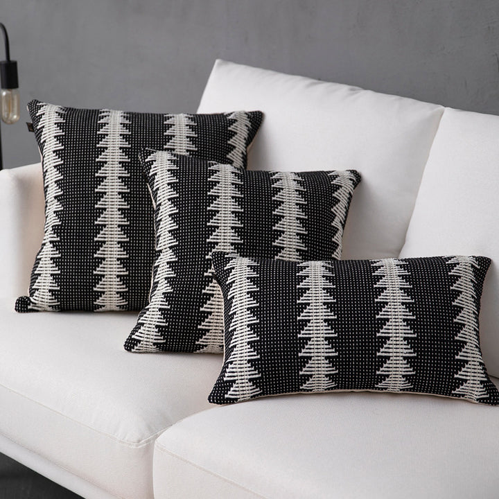 Decorative woven cushion cover with ethnic jacquard, tassels and concealed zipper Kalsten