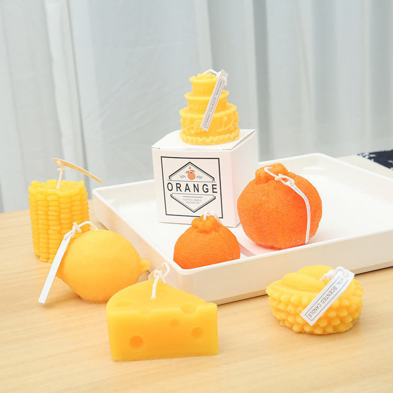 Hand-Poured Fruit-Shaped & Textured Decorative Soy Wax Candle
