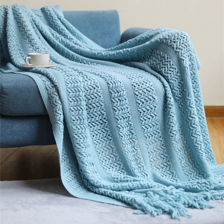 Textured Knit Throw Blanket