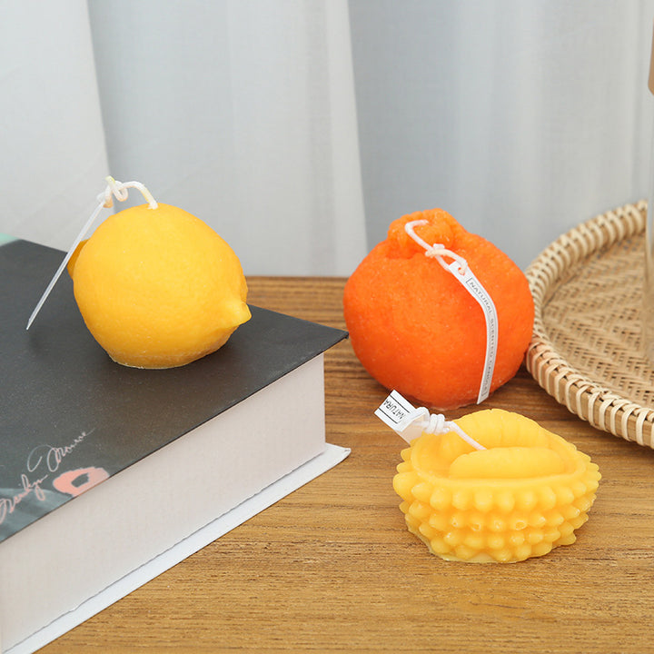 Hand-Poured Fruit-Shaped & Textured Decorative Soy Wax Candle