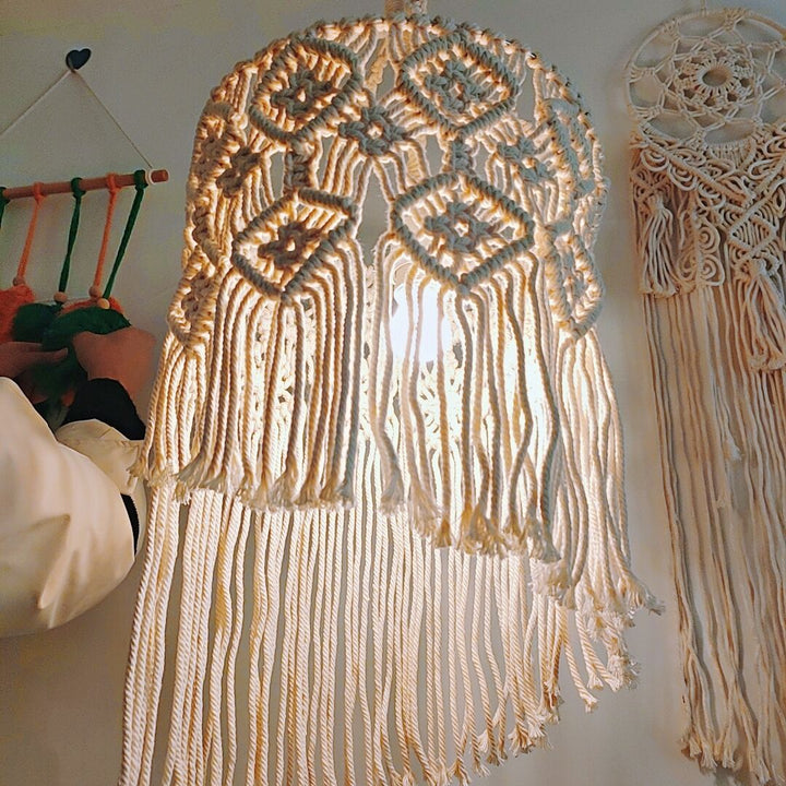 Macrame Hanging Lamp Shade Kalsten