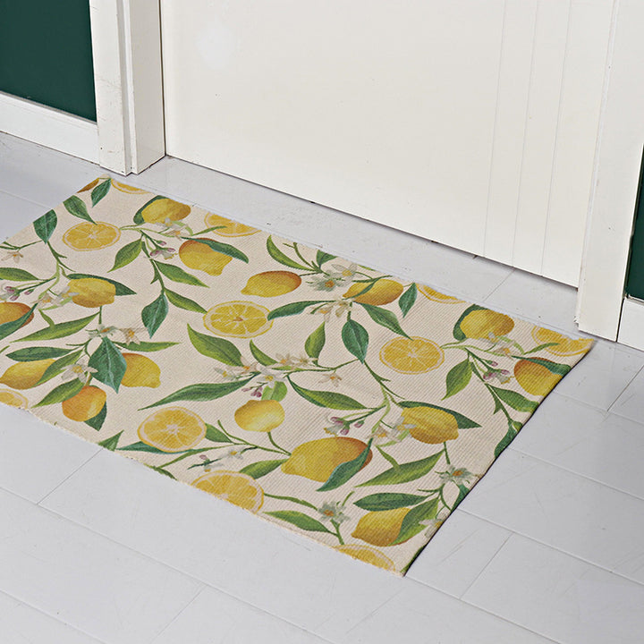 Flat-woven cotton runner with graphic stripe pattern and fringes Kalsten