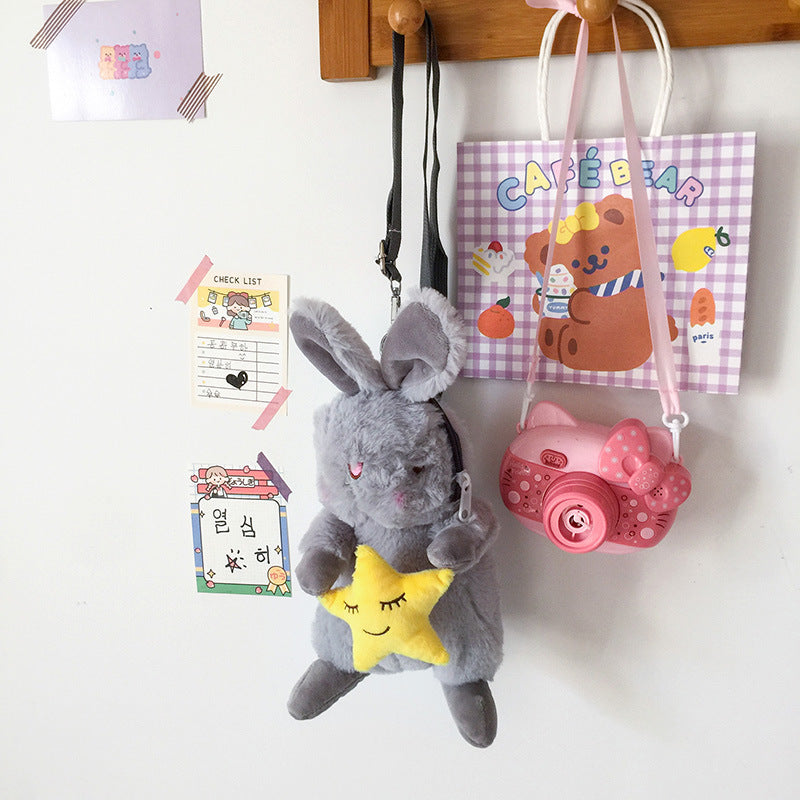 Plush Bunny-Themed Crossbody Bag