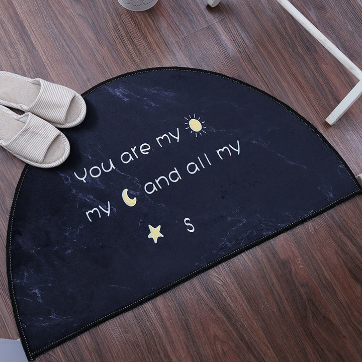 Geometric Patterned Half-Round Area Mat