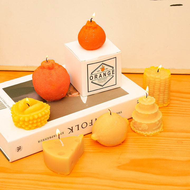 Hand-Poured Fruit-Shaped & Textured Decorative Soy Wax Candle
