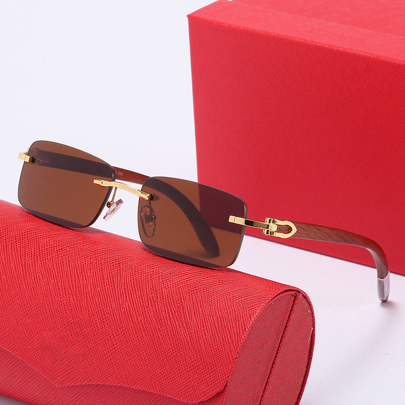 Women elegant rectangular sunglasses with high-quality metal frame and polarized lenses Kalsten