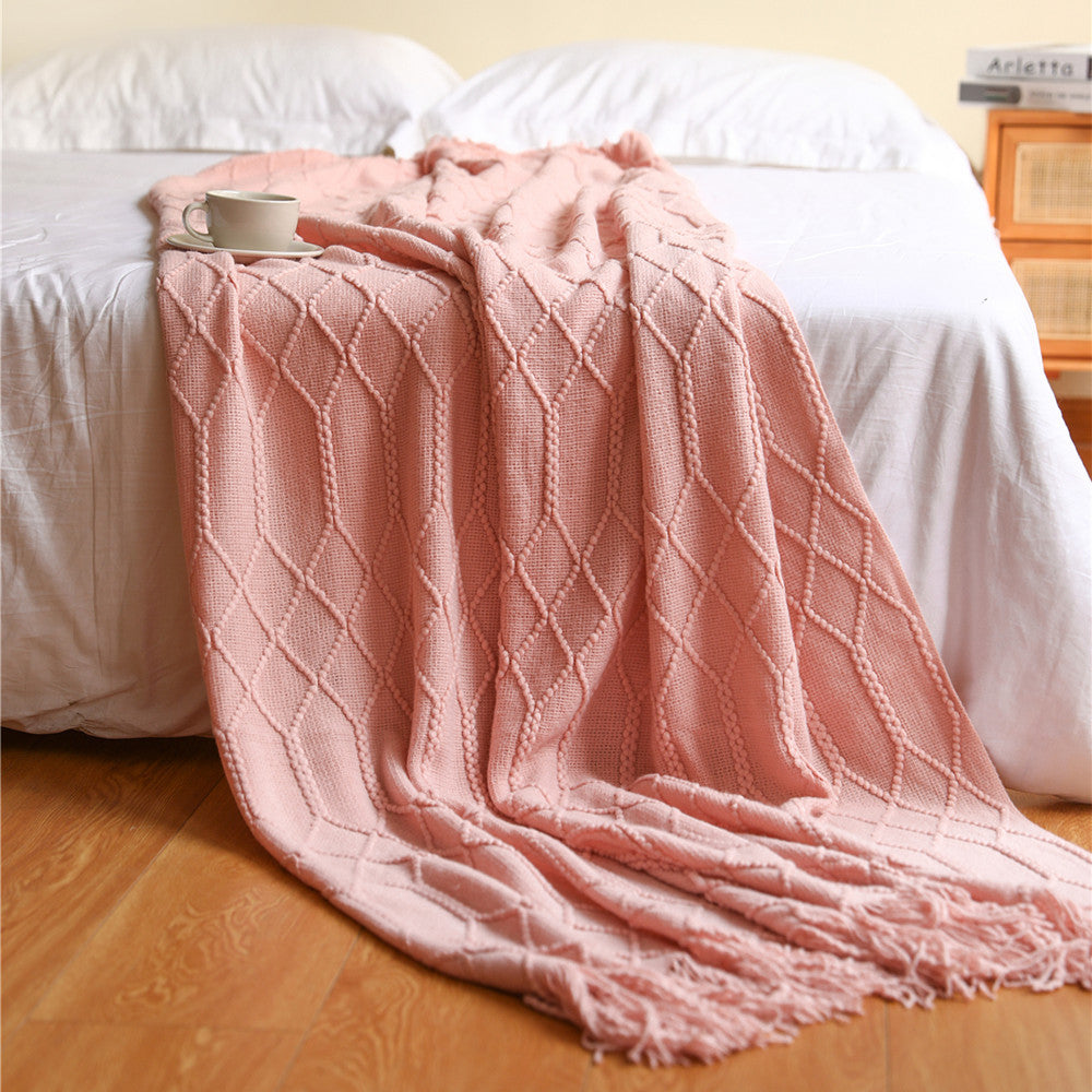 Ladies stylish throw blanket with textured design Kalsten