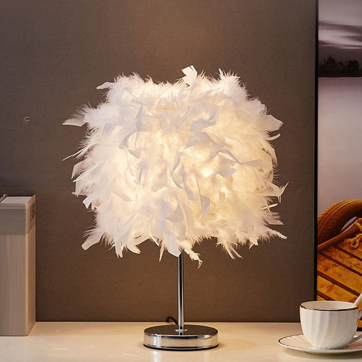 White Cylindrical Table Lamp Simplicity Single Bulb Spring Table Lamp | Kalsten