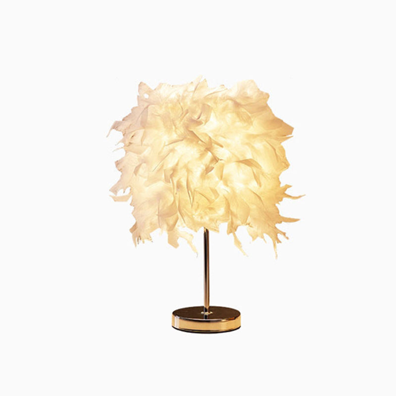 White Cylindrical Table Lamp Simplicity Single Bulb Spring Table Lamp | Kalsten