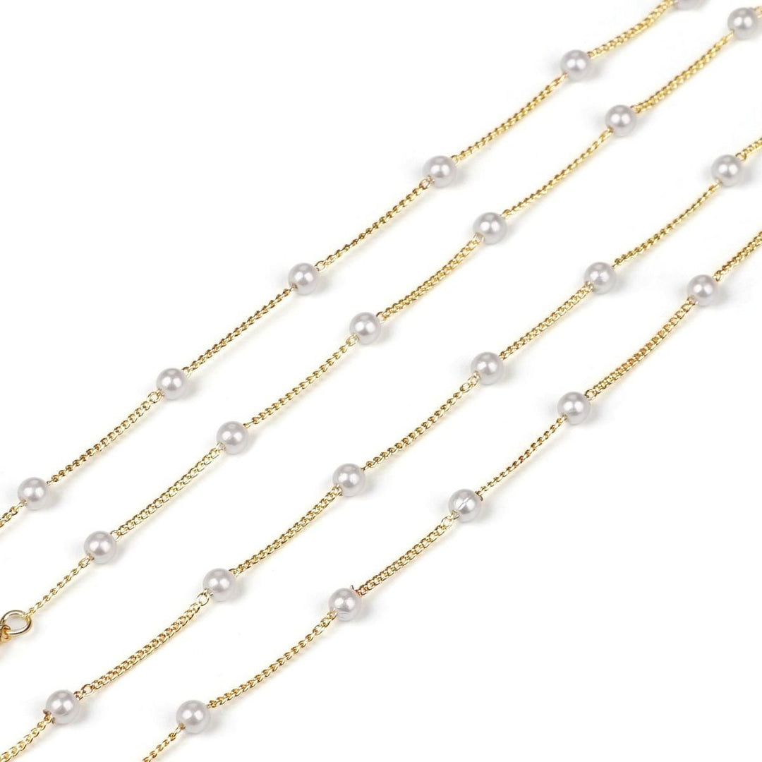 Elegant glasses holder chain with pearls and stainless steel details Kalsten