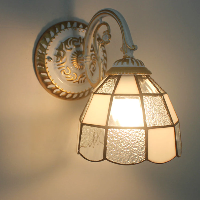 Kalsten | 1-Head Shade Wall Lamp Tiffany Style Handmade Glass Wall Lamp for Living Room