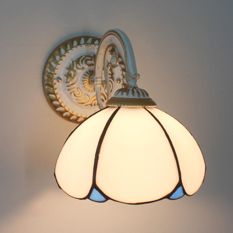 Kalsten | 1-Head Shade Wall Lamp Tiffany Style Handmade Glass Wall Lamp for Living Room