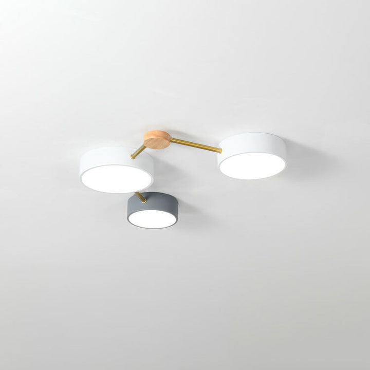 Flush Mount Ceiling Light Iron Solid Wood Acrylic 36W 23.6 in Gray Modern Hallway Living Room Bedroom Lighting | Kalsten