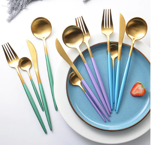 24-piece Stainless Steel Gold-Silver Luxury Cutlery - RoyalGlow