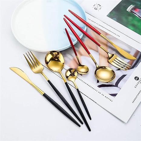 24-piece Stainless Steel Gold-Silver Luxury Cutlery - RoyalGlow