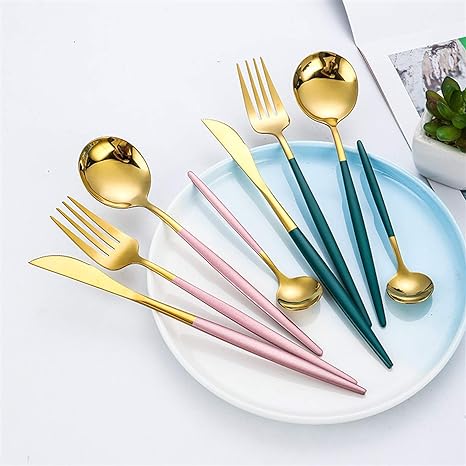 24-piece Stainless Steel Gold-Silver Luxury Cutlery - RoyalGlow