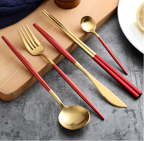 24-piece Stainless Steel Gold-Silver Luxury Cutlery - RoyalGlow