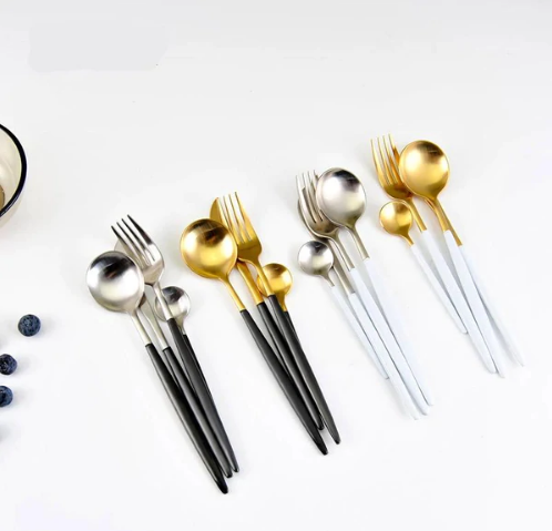 24-piece Stainless Steel Gold-Silver Luxury Cutlery - RoyalGlow