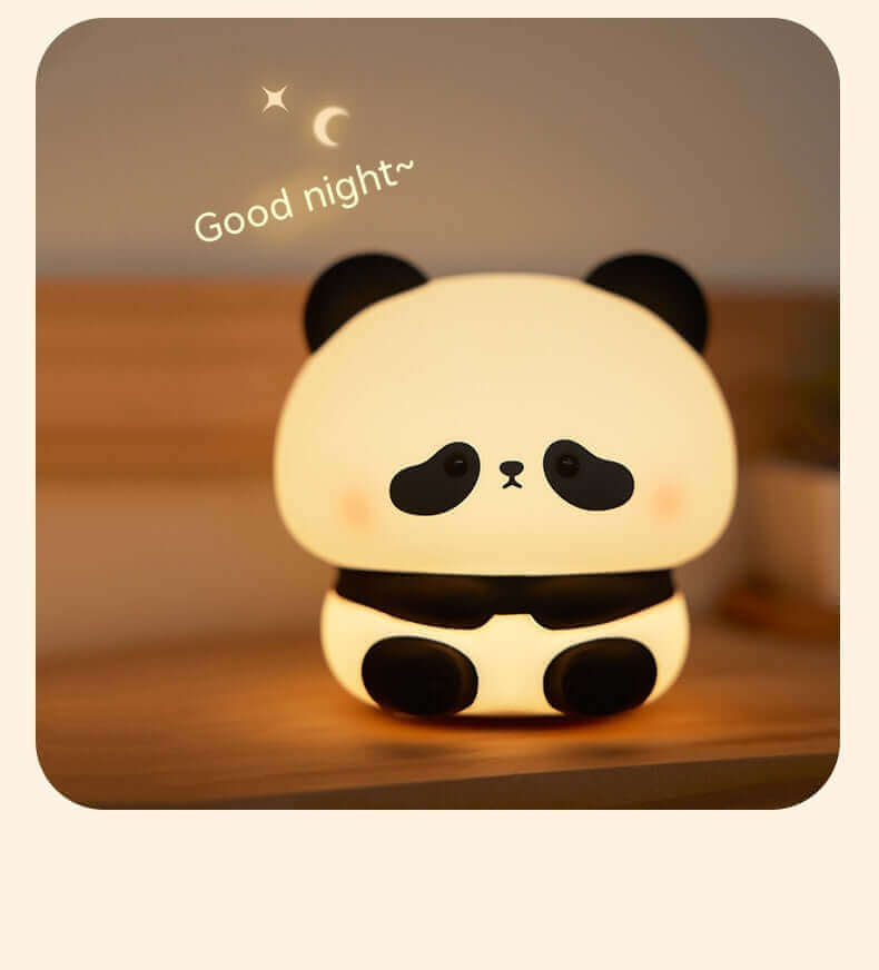 Panda LED Night Light Cute Silicone Night Light USB Rechargeable Touch Night Lamp Bedroom Timing Lamp Decoration Children's Gift Home Decor | Kalsten