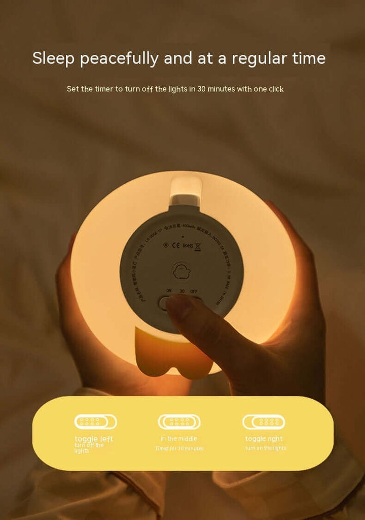Cute Duck LED Night Lamp Cartoon Silicone USB Rechargeable Sleeping Light Touch Sensor Timing Bedroom Bedside Lamp For Kid Gift Home Decor | Kalsten