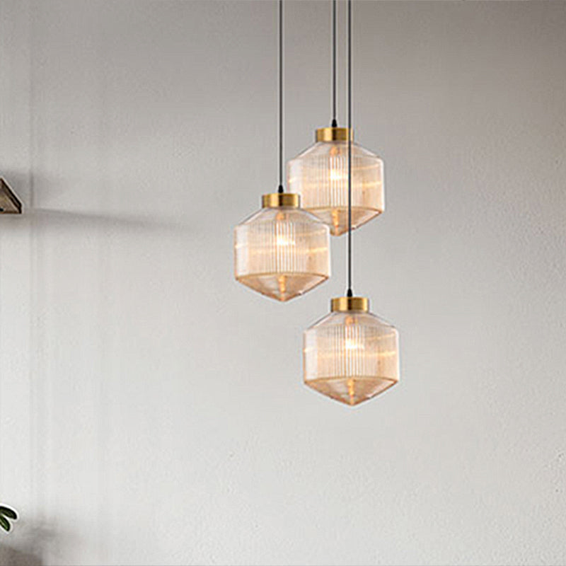 Modern Drum Chandelier made of Glass – Elegant Lighting for Dining Room and Living Room | Kalsten