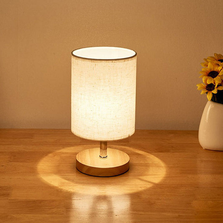 LinenWood Minimalist Table Lamp – Natural Wooden Base & Linen Shade for Warm, Modern Lighting | Kalsten
