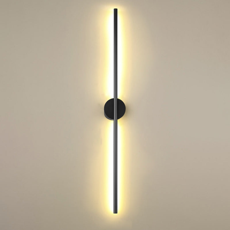 Black Rod LED Wall Lamp Fixture Simple Style Metallic Sconce Light for Living Room | Kalsten