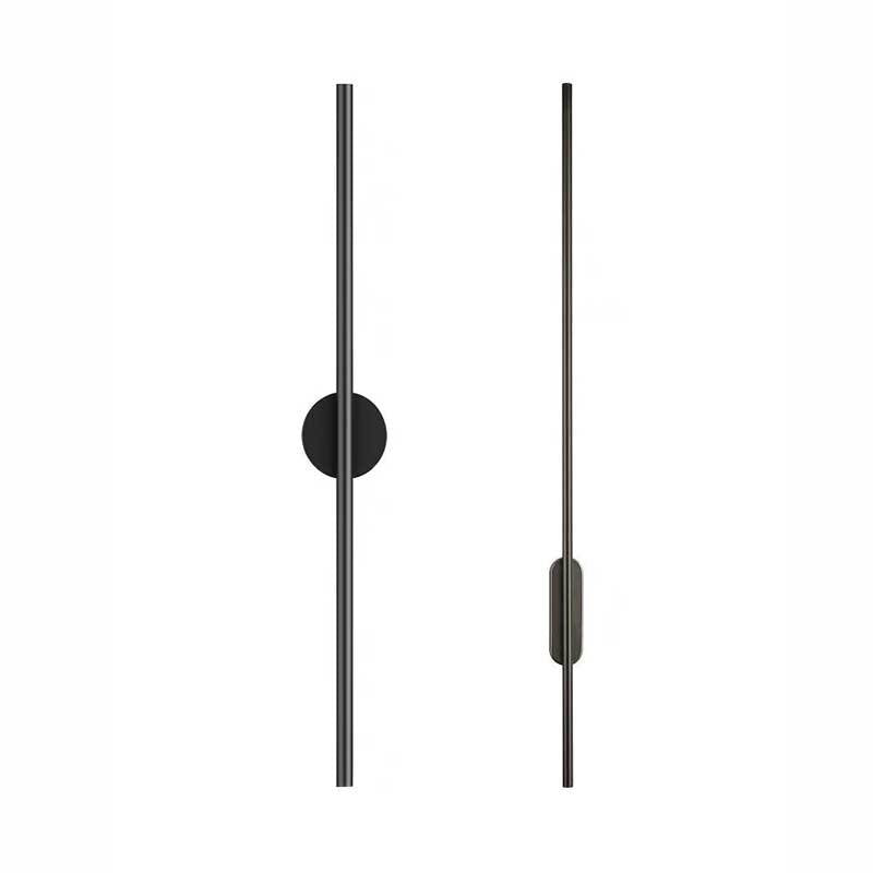 Black Rod LED Wall Lamp Fixture Simple Style Metallic Sconce Light for Living Room | Kalsten