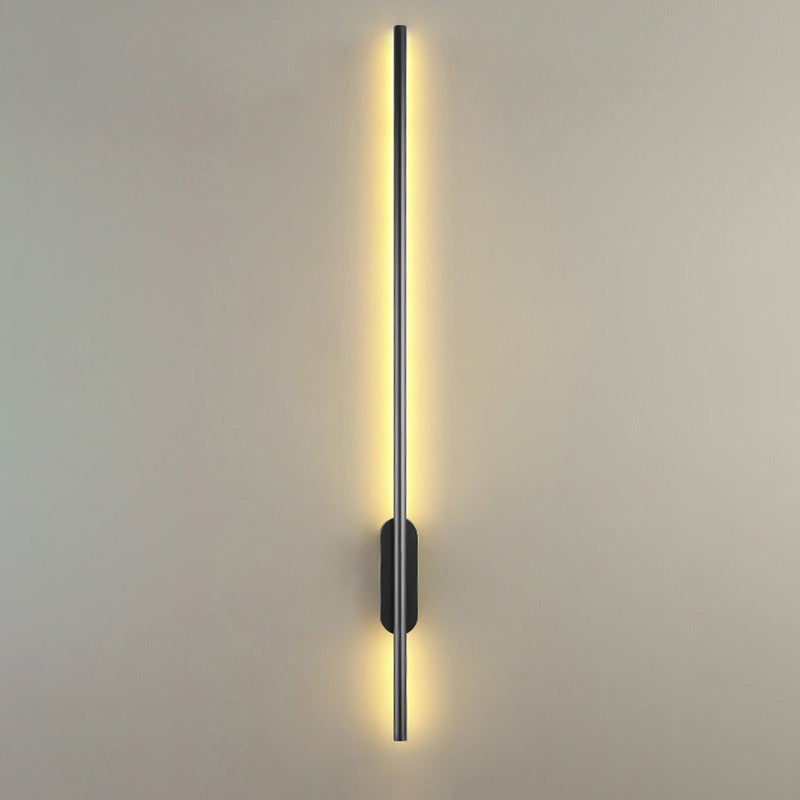 Black Rod LED Wall Lamp Fixture Simple Style Metallic Sconce Light for Living Room | Kalsten