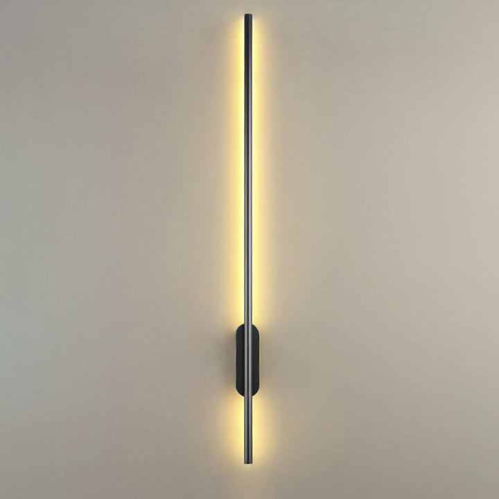 Black Rod LED Wall Lamp Fixture Simple Style Metallic Sconce Light for Living Room | Kalsten