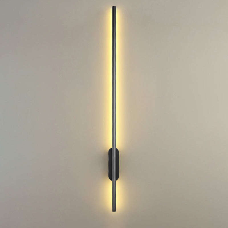 Black Rod LED Wall Lamp Fixture Simple Style Metallic Sconce Light for Living Room | Kalsten
