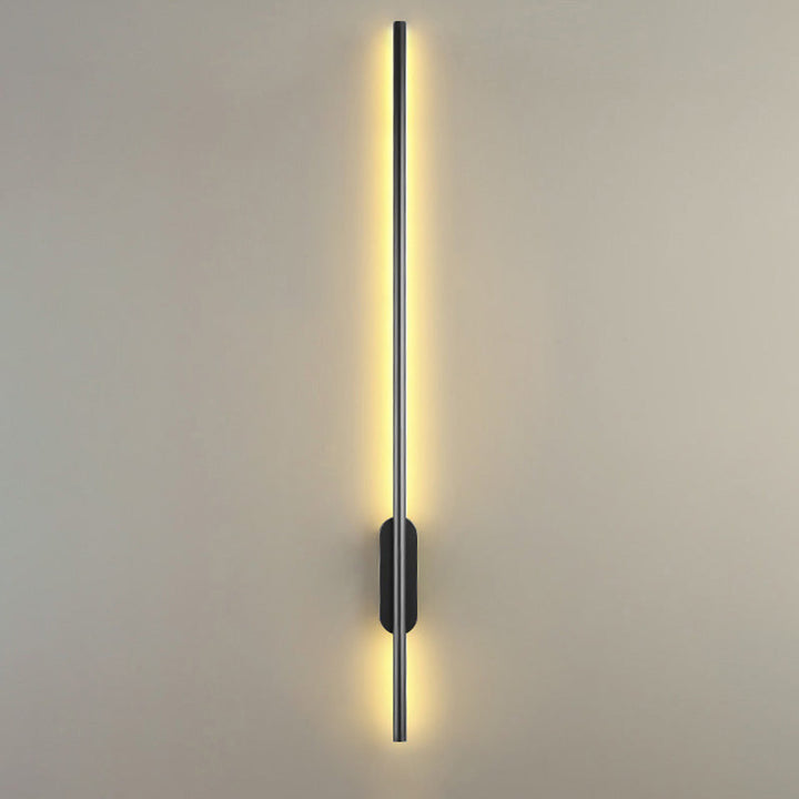 Black Rod LED Wall Lamp Fixture Simple Style Metallic Sconce Light for Living Room | Kalsten