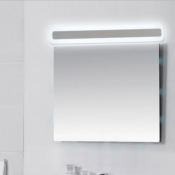 Ultrathin Bar Shaped Flush Wall Sconce Minimalist Acrylic White LED Vanity Light Fixture | Kalsten
