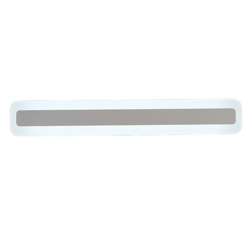 Ultrathin Bar Shaped Flush Wall Sconce Minimalist Acrylic White LED Vanity Light Fixture | Kalsten