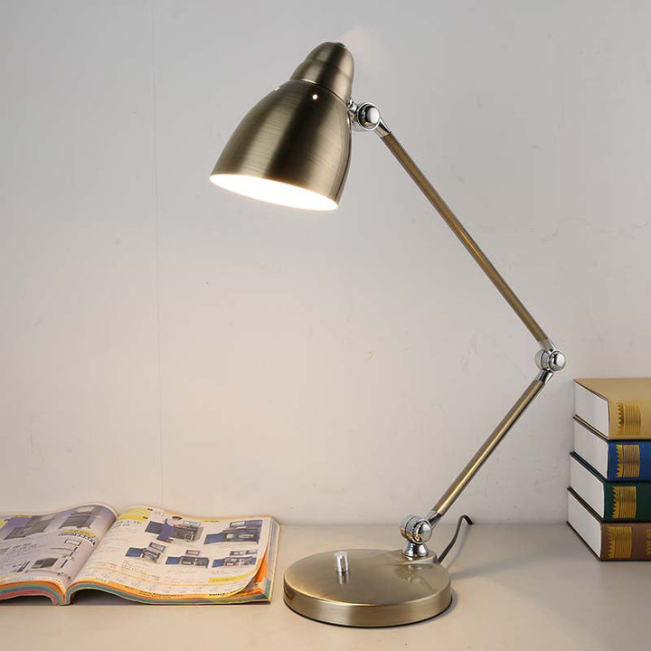 Kalsten | Industrial table lamp made of metal with adjustable arm and clock-shaped shade