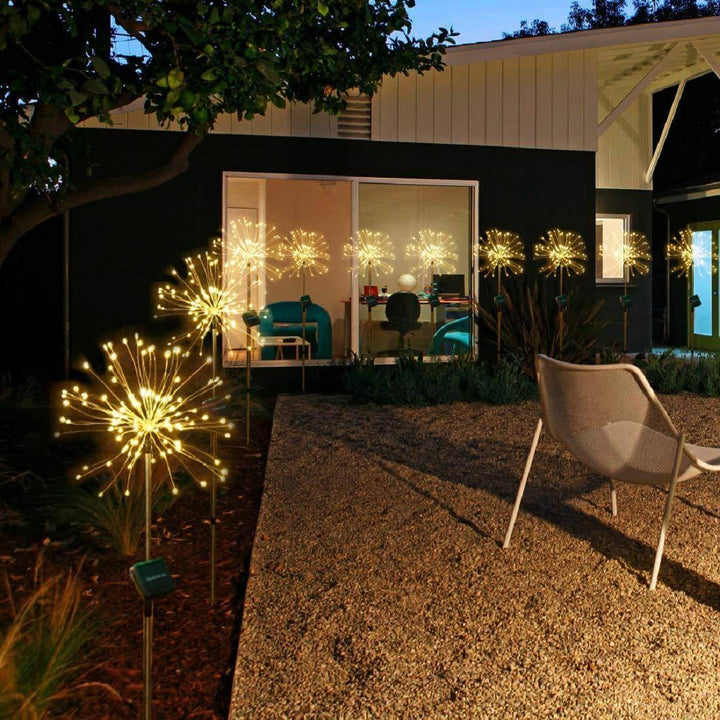New Ground Plug Solar Fireworks Light LED Light String Copper Wire Outdoor Garden Decoration Star Lights Christmas Lights | Kalsten